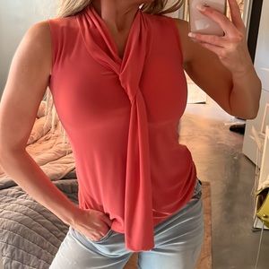 🧈 buttery soft 🧈 sleeveless hot pink salmon work blouse / top